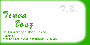 timea bosz business card